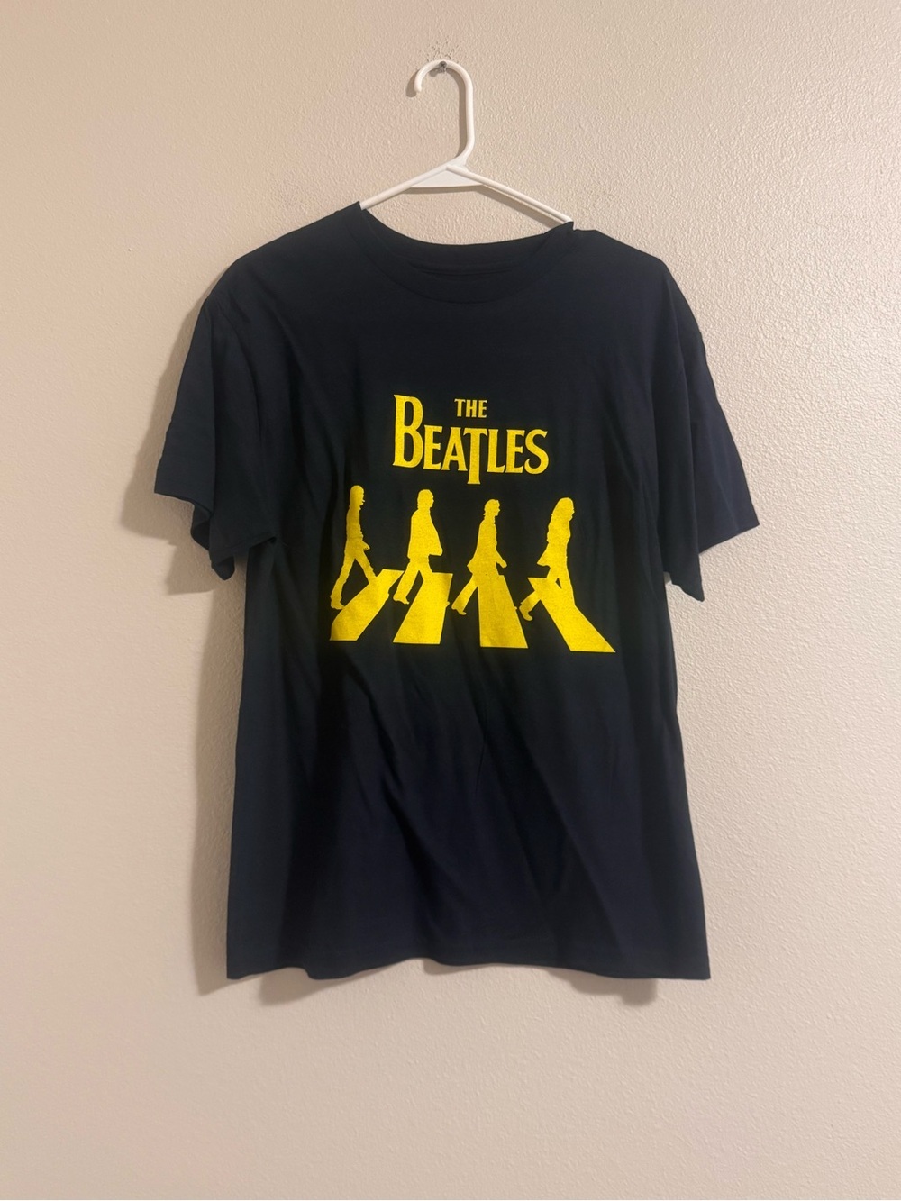 The Beatles Black Tee with Yellow Abbey Road Graphic